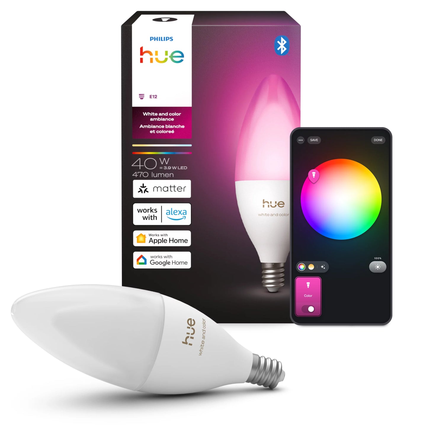 B39 Candle - E12 LED smart bulb