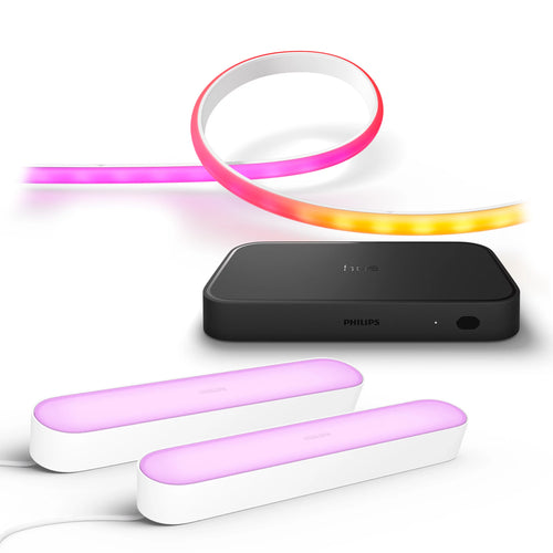 Bundle: Hue sync box 8K + 2x Play light bars + Ambiance gradient lightstrip (80")