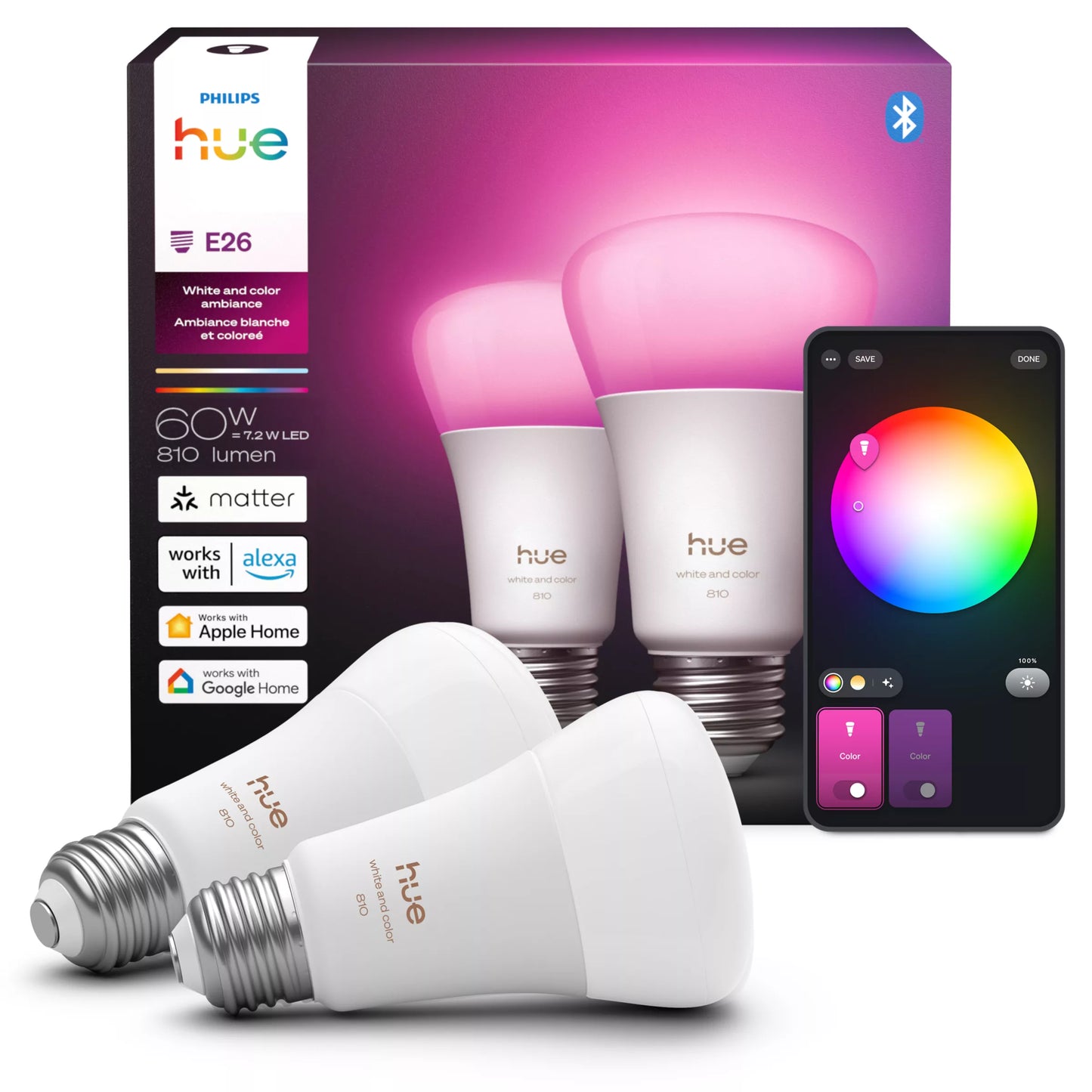 60W A19 2PACK- E26 smart bulbs